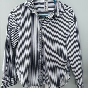 Mother Oxford Striped Button-Up Shirt